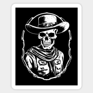 Skeleton Cowboy Western Sticker